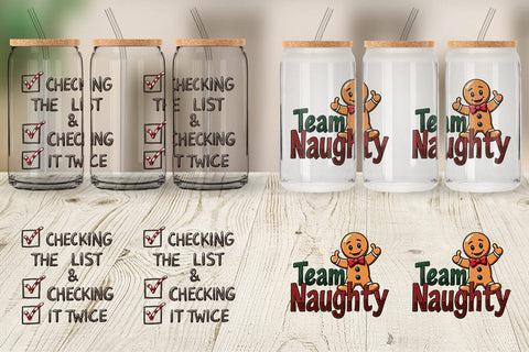 Glass Can Naughty List Funny Christmas Sublimation artnoy 