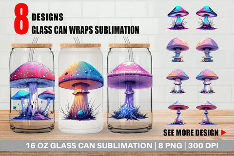 Glass Can Nebula Mushrooms Sublimation artnoy 