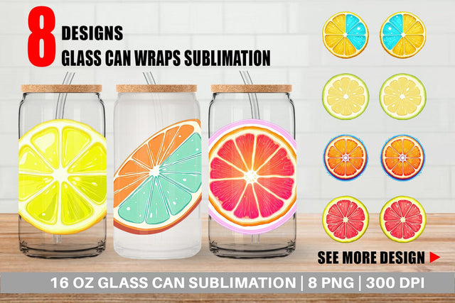 Glass Can Neon Citrus Sublimation artnoy 