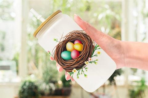 Glass Can Nests with Eggs Sublimation artnoy 