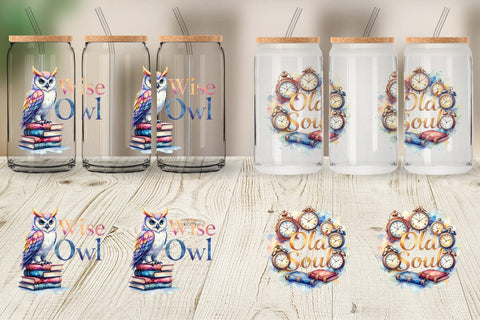 Glass Can Night Owl Quotes Sublimation artnoy 