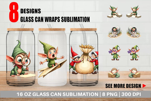 Glass Can North Pole Mailroom Mayhem Sublimation artnoy 