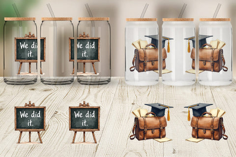 Glass Can Nostalgic Academia Vintage School Supplies Sublimation artnoy 