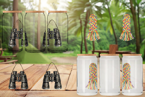 Glass Can Nostalgic Camp Souvenir Watercolor Sublimation artnoy 