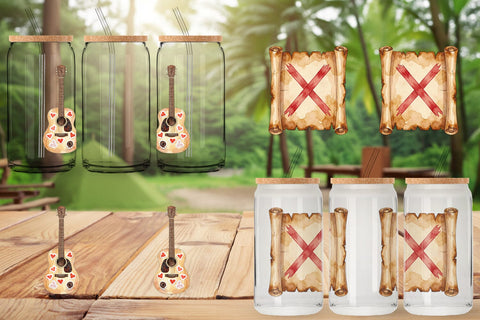 Glass Can Nostalgic Camp Souvenir Watercolor Sublimation artnoy 