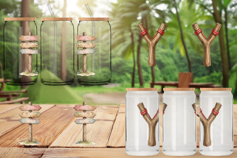 Glass Can Nostalgic Camp Souvenir Watercolor Sublimation artnoy 