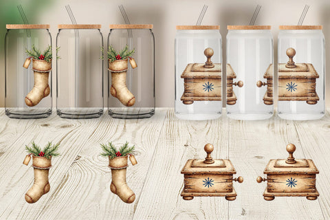 Glass Can Nostalgic Christmas Toys Sublimation artnoy 