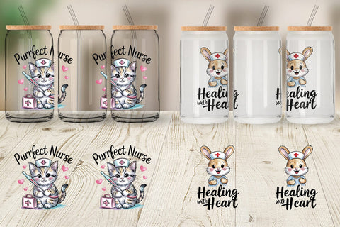 Glass Can Nurse Animal Sublimation artnoy 