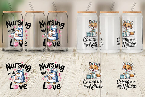 Glass Can Nurse Animal Sublimation artnoy 