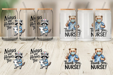 Glass Can Nurse Animal Sublimation artnoy 