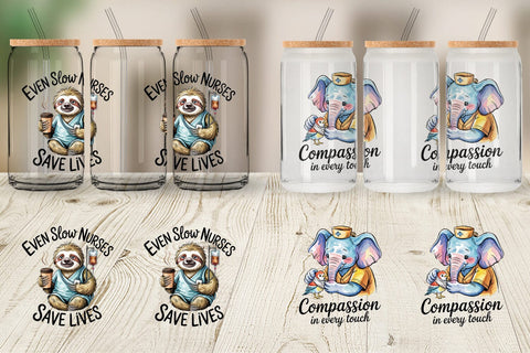 Glass Can Nurse Animal Sublimation artnoy 
