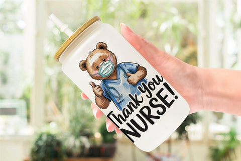 Glass Can Nurse Animal Sublimation artnoy 