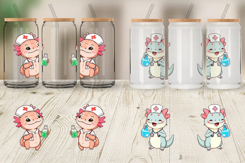 Glass Can Nurse Axolotl Sublimation artnoy 