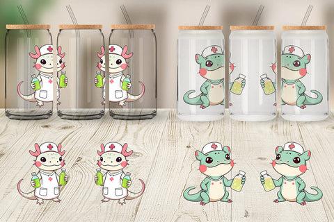 Glass Can Nurse Axolotl Sublimation artnoy 
