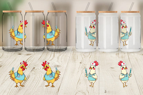 Glass Can Nurse Chicken Sublimation artnoy 