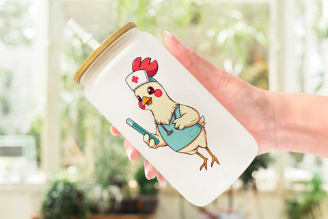 Glass Can Nurse Chicken Sublimation artnoy 