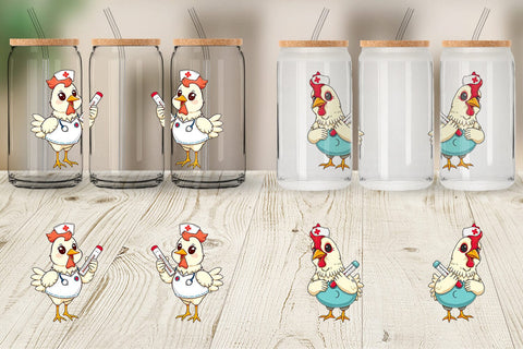 Glass Can Nurse Chicken Sublimation artnoy 