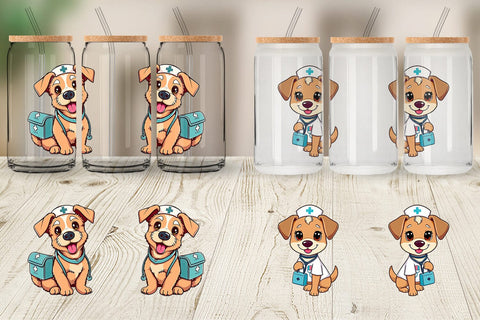 Glass Can Nurse Dog Sublimation artnoy 