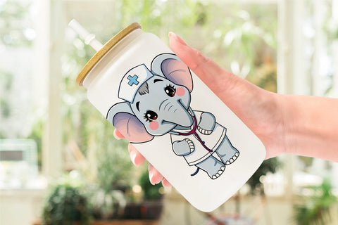 Glass Can Nurse Elephant Sublimation artnoy 