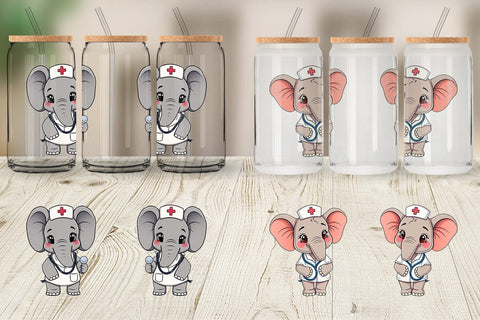 Glass Can Nurse Elephant Sublimation artnoy 