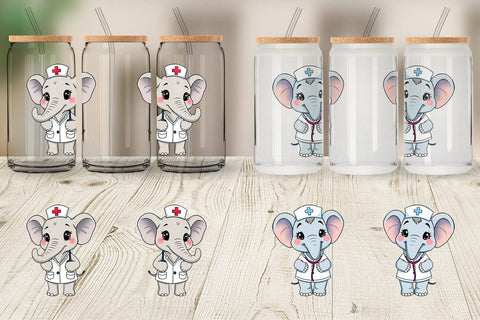 Glass Can Nurse Elephant Sublimation artnoy 