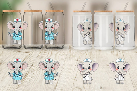 Glass Can Nurse Elephant Sublimation artnoy 