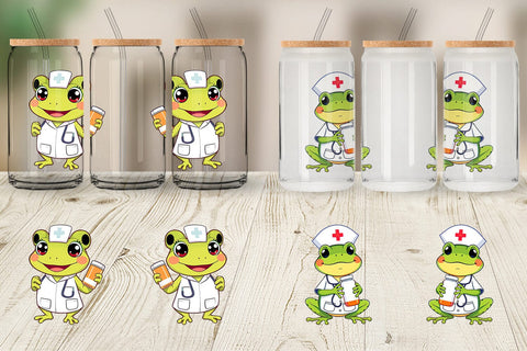 Glass Can Nurse Frog Sublimation artnoy 