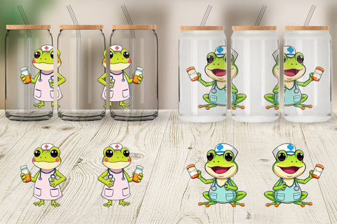 Glass Can Nurse Frog Sublimation artnoy 