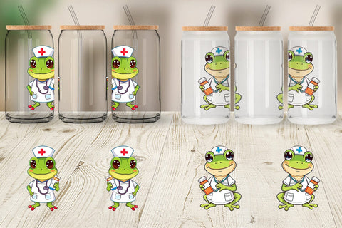 Glass Can Nurse Frog Sublimation artnoy 
