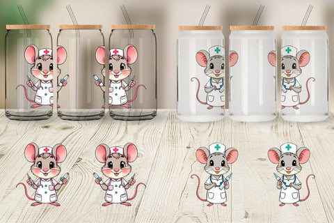 Glass Can Nurse Mouse Sublimation artnoy 