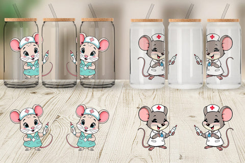 Glass Can Nurse Mouse Sublimation artnoy 