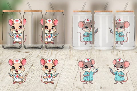Glass Can Nurse Mouse Sublimation artnoy 