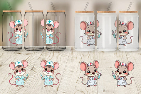 Glass Can Nurse Mouse Sublimation artnoy 