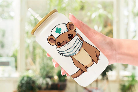 Glass Can Nurse Platypus Sublimation artnoy 