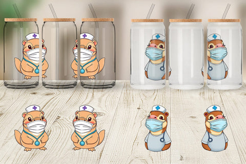 Glass Can Nurse Platypus Sublimation artnoy 