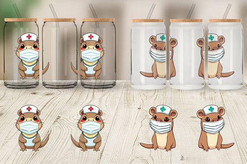 Glass Can Nurse Platypus Sublimation artnoy 