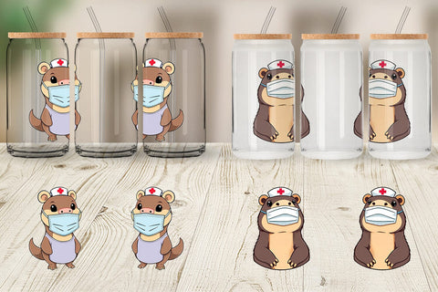 Glass Can Nurse Platypus Sublimation artnoy 