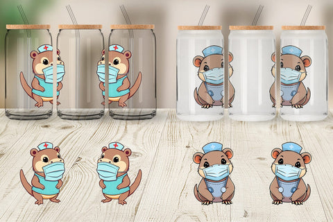 Glass Can Nurse Platypus Sublimation artnoy 