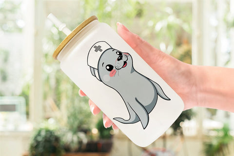 Glass Can Nurse Seal Sublimation artnoy 