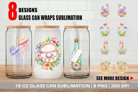 Glass Can Ocean Dreams Sublimation artnoy 