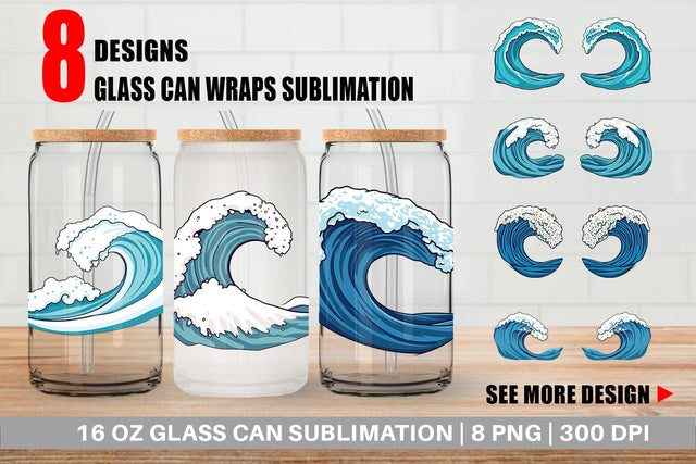 Glass Can Ocean Wave Sublimation artnoy 