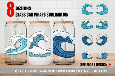 Glass Can Ocean Wave Sublimation artnoy 