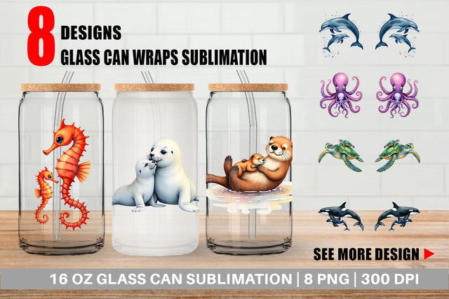 Glass Can Ocean Wonders Sublimation artnoy 