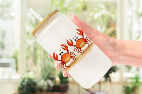 Glass Can Oceanic Embrace Watercolor Lovers Sublimation artnoy 