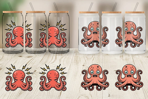 Glass Can Octopus Mood Sublimation artnoy 