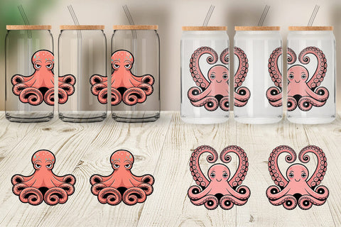 Glass Can Octopus Mood Sublimation artnoy 