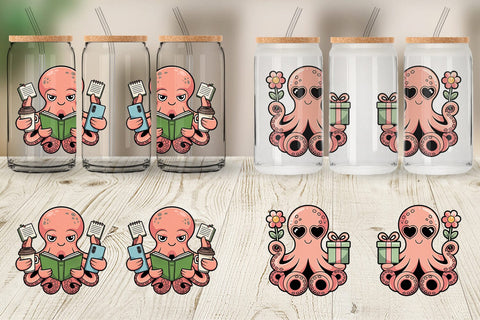 Glass Can Octopus Mood Sublimation artnoy 