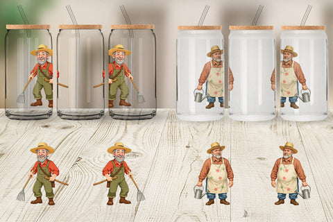 Glass Can Old Farmer Sublimation artnoy 