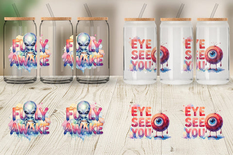 Glass Can One Eyed Monster Wisdom Quotes Sublimation artnoy 