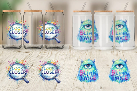 Glass Can One Eyed Monster Wisdom Quotes Sublimation artnoy 